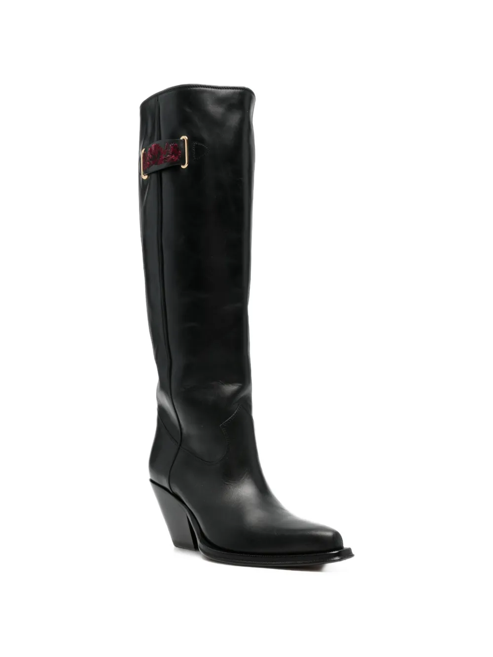 Chloé Azelan embroidered boots Zwart