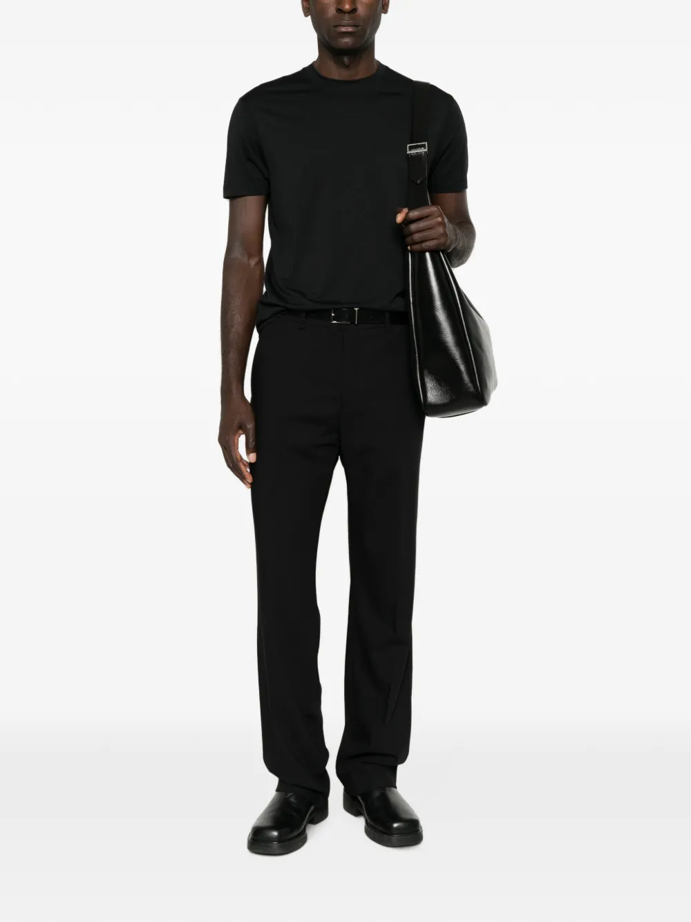 TOM FORD Lyocell katoenen T-shirt met ronde hals Zwart