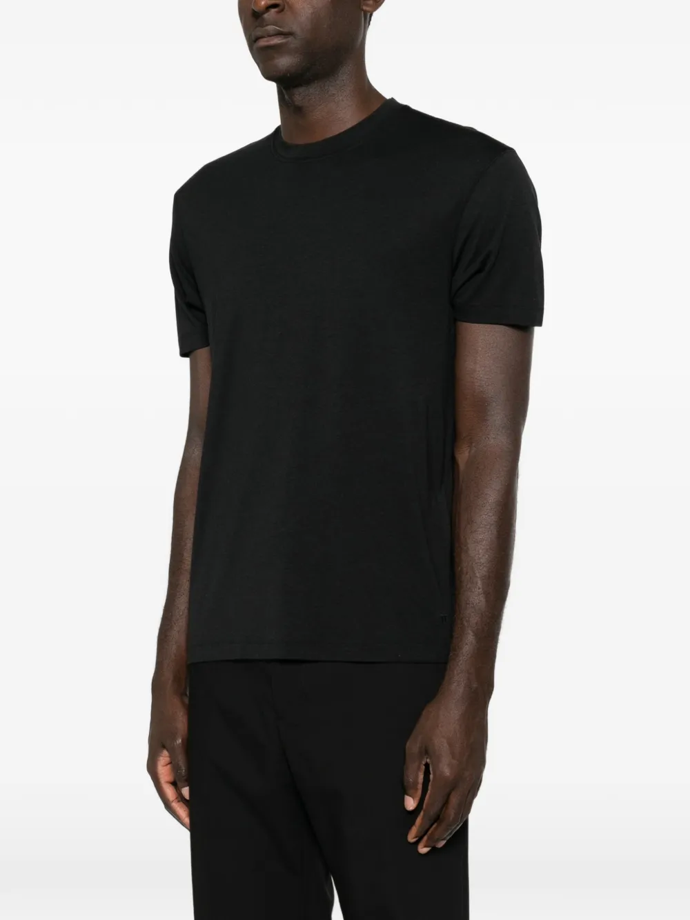 TOM FORD Lyocell katoenen T-shirt met ronde hals Zwart