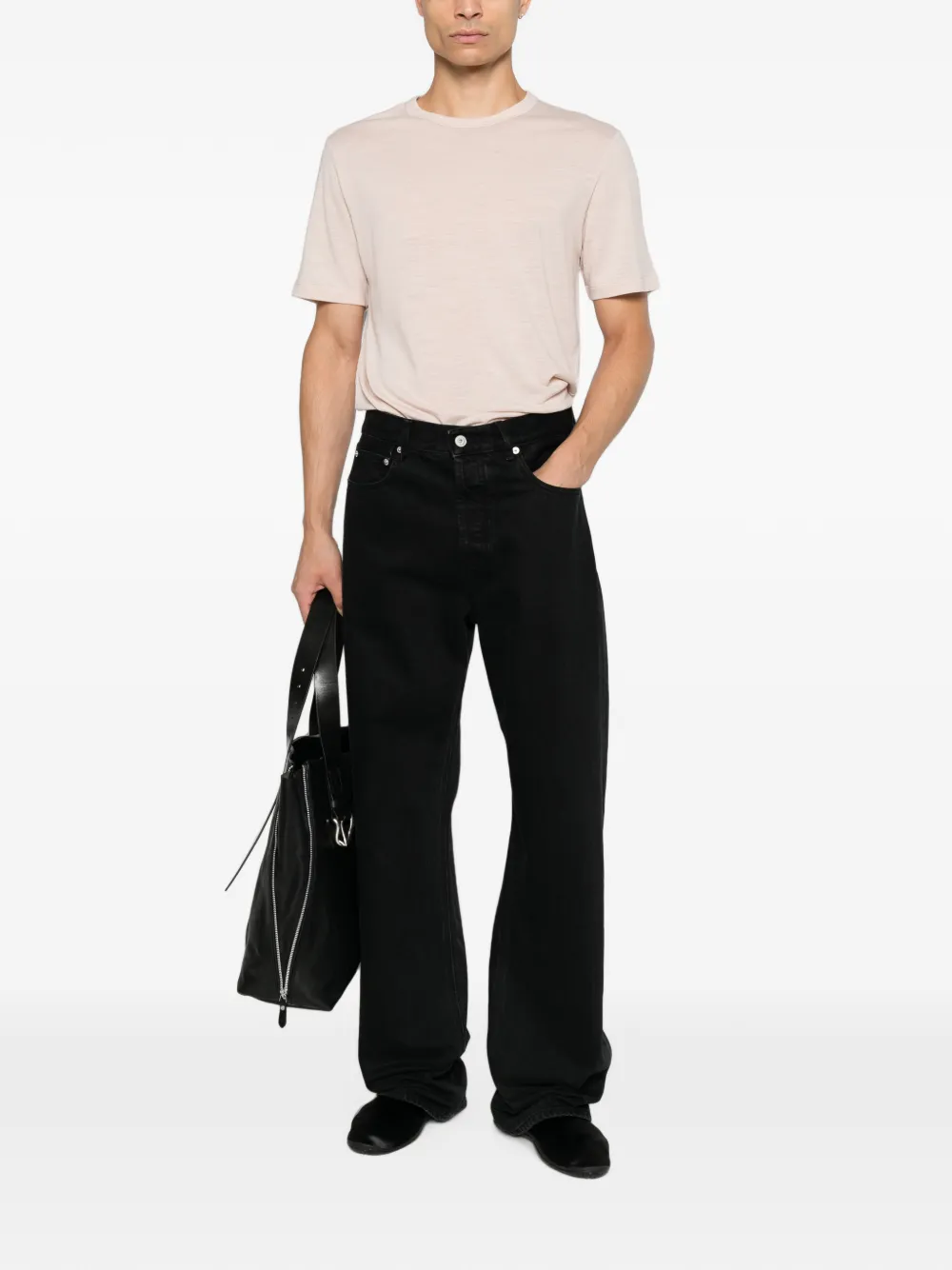 Jil Sander T-shirt met ronde hals Beige