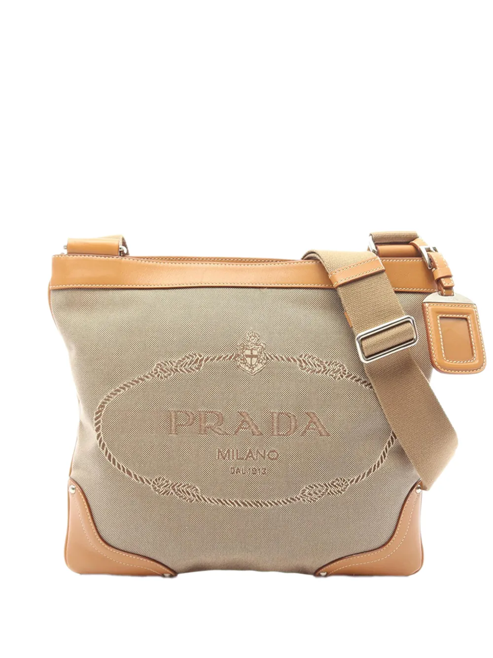 Prada Pre-Owned 2010-2026 Canvas Canapa Logo crossbody bag - Nude