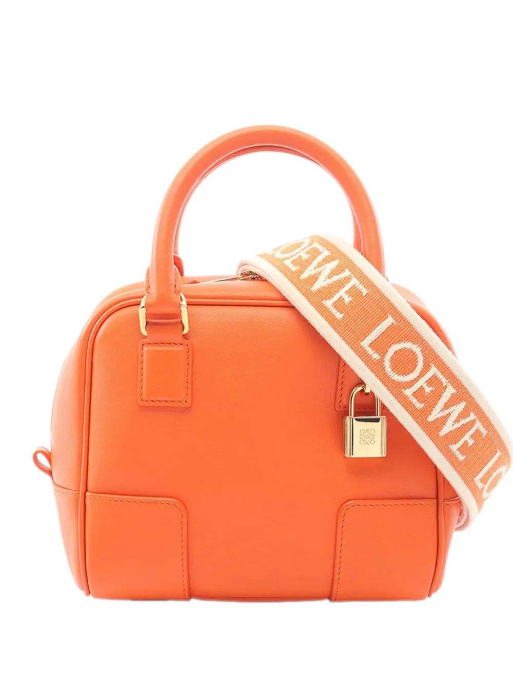 Loewe Pre-Owned 2010-2026 Calfskin Amazona 16 Square Bag satchel - Orange