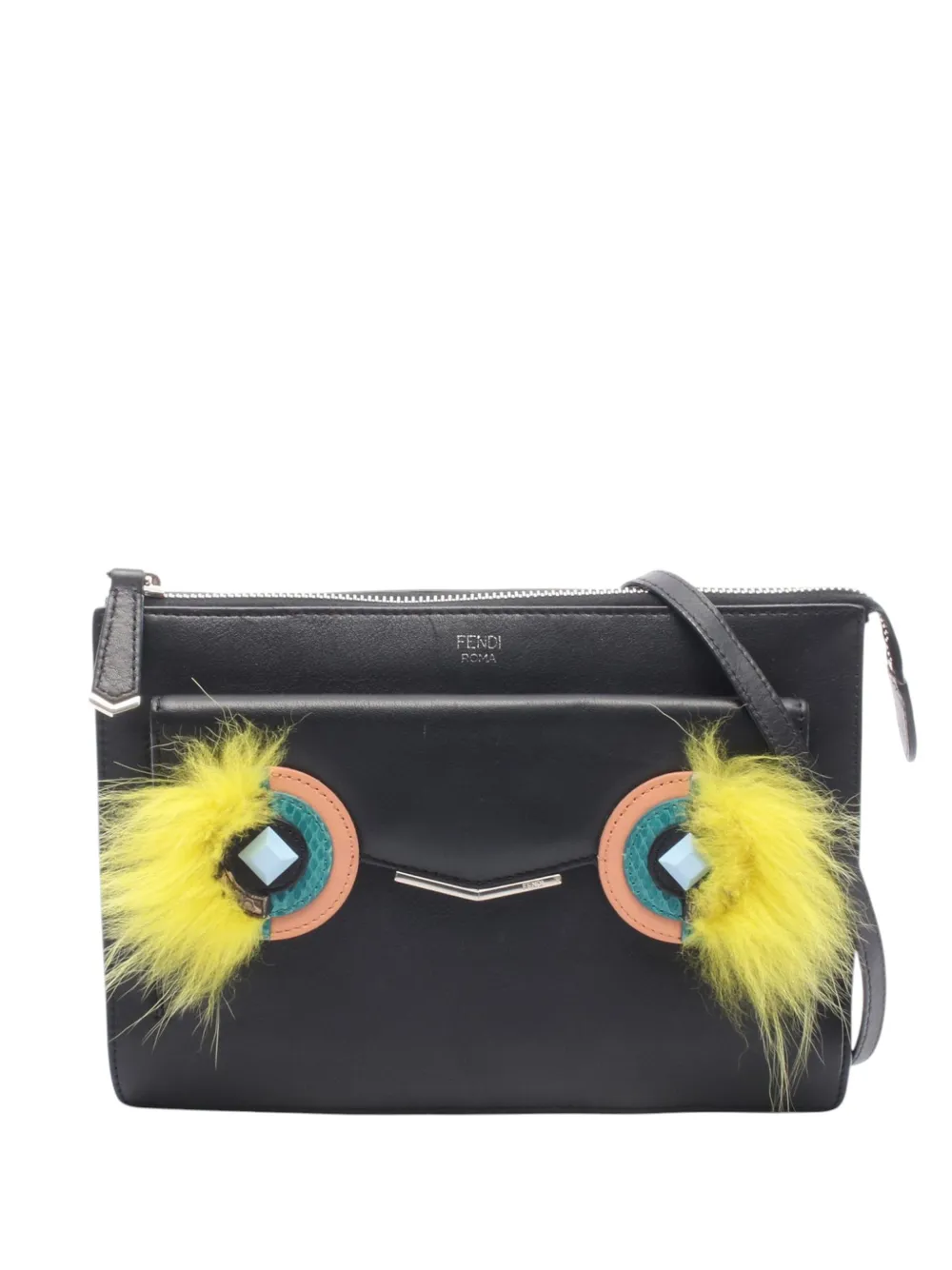 Fendi Pre-Owned 2010-2026 Leather Monster shoulder bag - Black