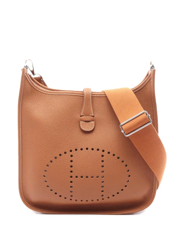 Hermès Pre-owned 1951 Clemence Evelyne III PM Crossbody Bag in Brown