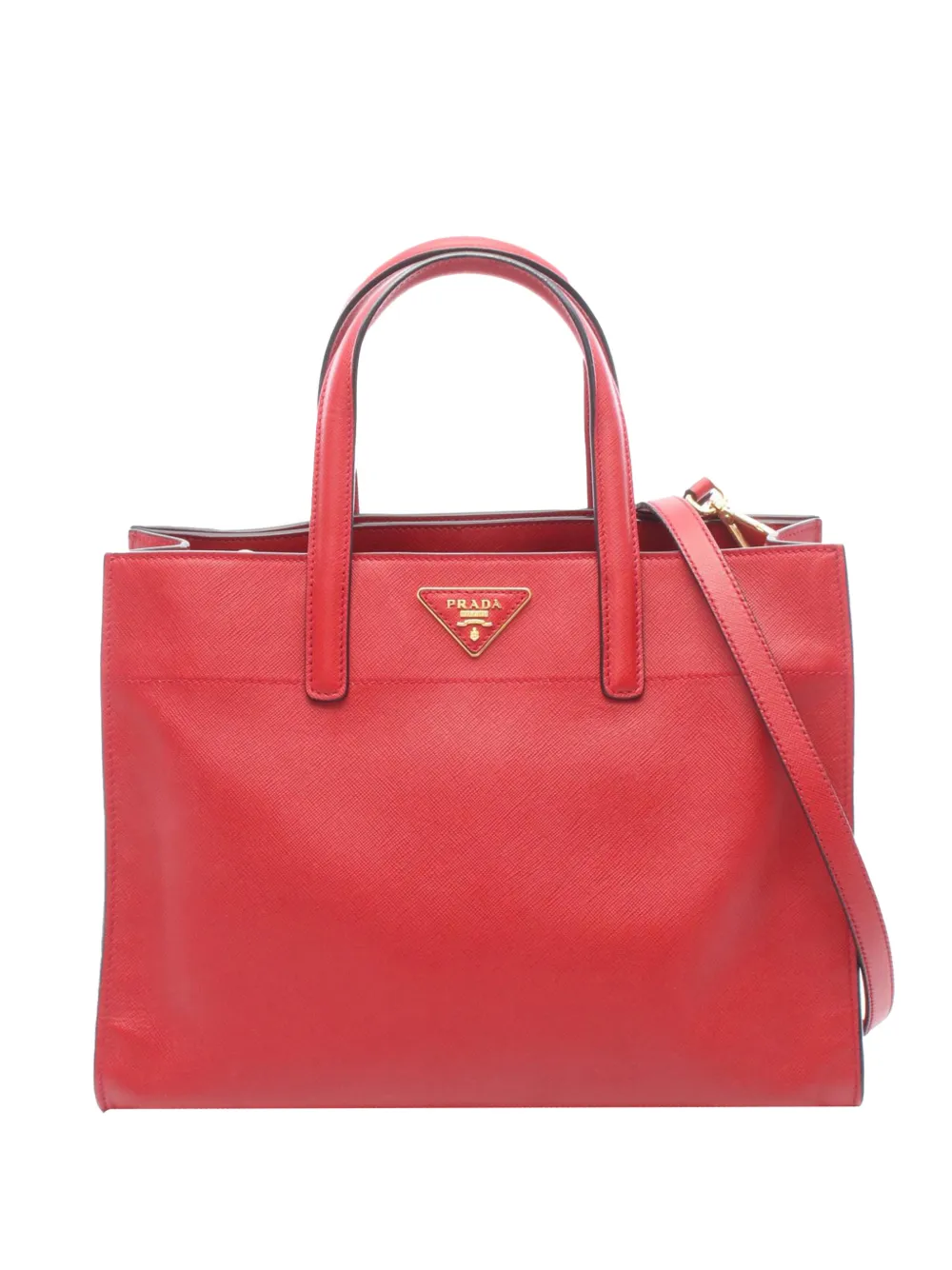 Prada Pre-Owned 2010-2026 Saffiano Soft Triple Pocket Tote satchel - Rot
