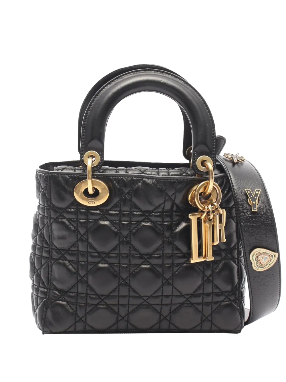 Christian Dior Pre-Owned 2010-2026 Small Lambskin Cannage My ABCDior Lady Dior satchel - Black