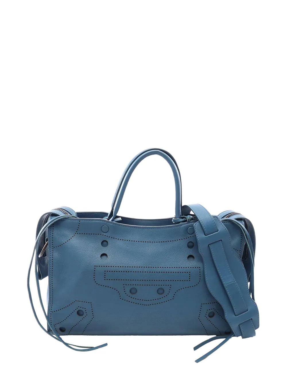 Balenciaga Pre-Owned 2005-2026 Calfskin Motocross Blackout City S satchel - Blau