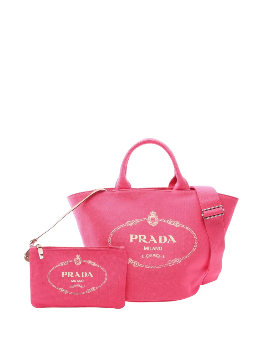 Prada Pre-Owned 2013-2026 Canvas Canapa Logo satchel - Rosa