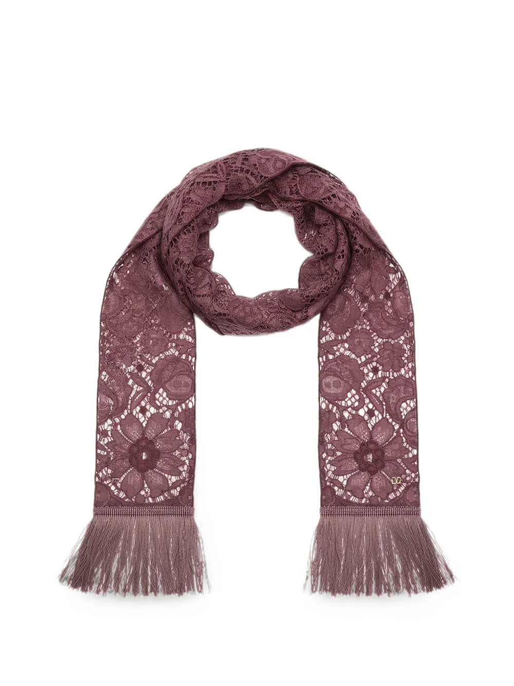 Valentino Garavani lace fringed scarf - Rosso