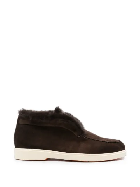 Santoni fur-trimmed loafers