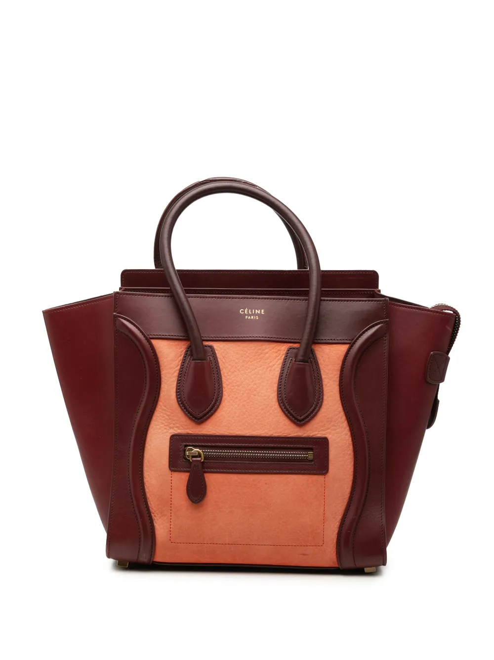 Celine Pre-Owned 2014 Micro Bicolor Calfskin Luggage tote bag - Orange