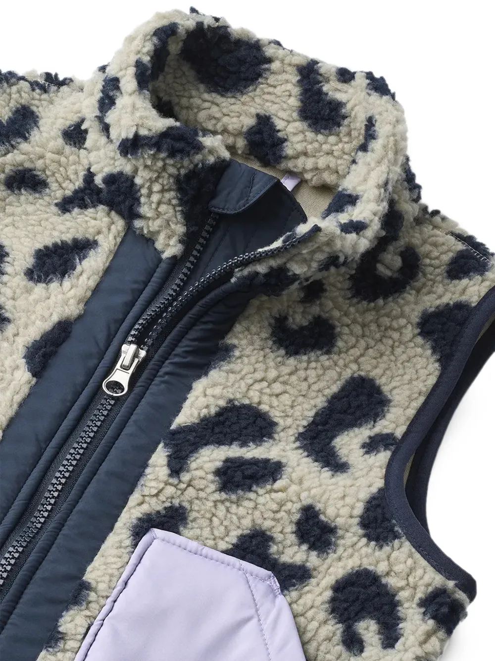 Liewood Noam mouwloos fleece jack met luipaard-print Beige