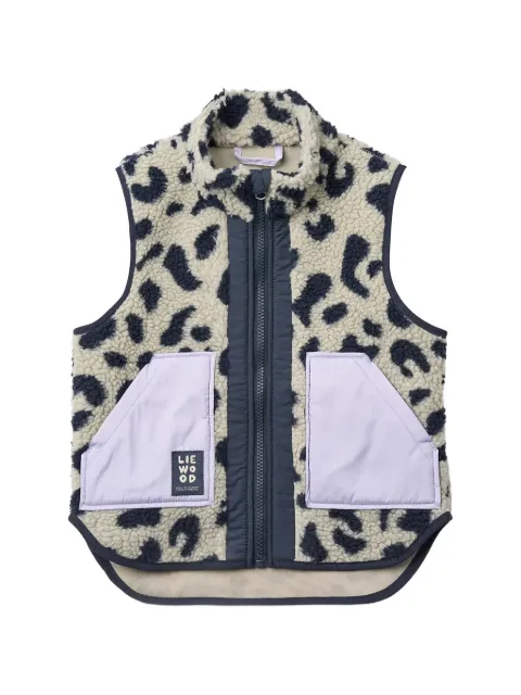 Liewood Noam leopard-print fleece vest