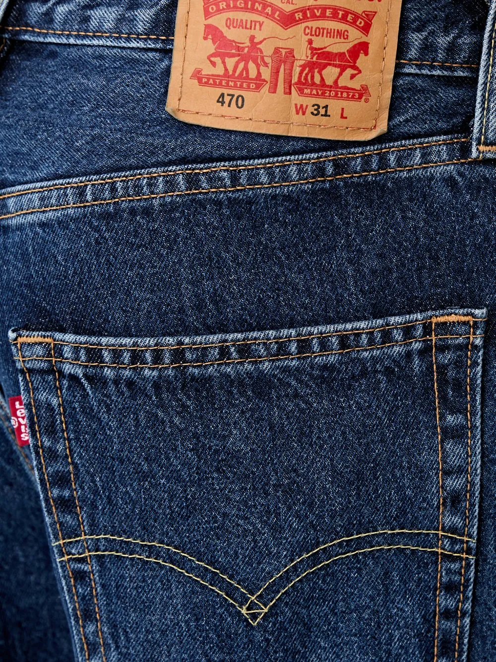 Levi's 470 logo-patch denim shorts Blauw