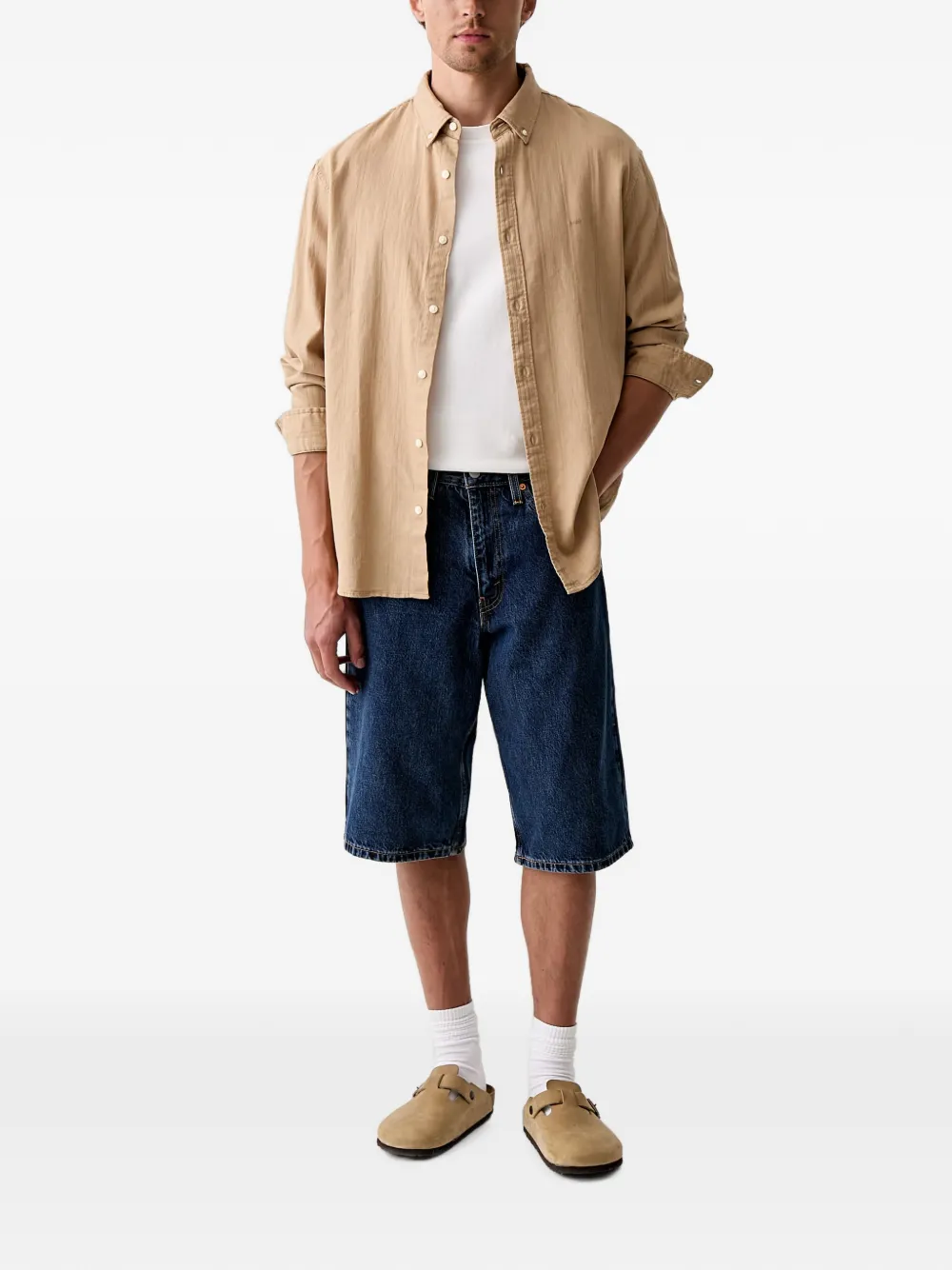 Levi's 470 logo-patch denim shorts Blauw