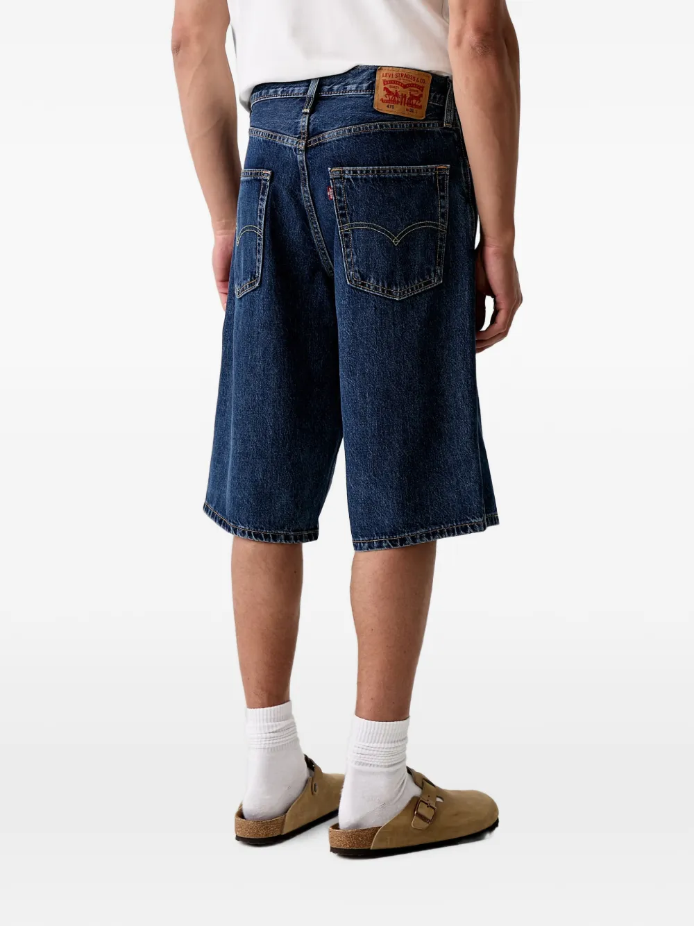 Levi's 470 logo-patch denim shorts Blauw