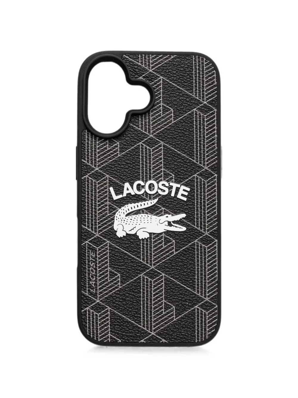 Lacoste logo-print geometric-pattern iPhone 16 case - Nero