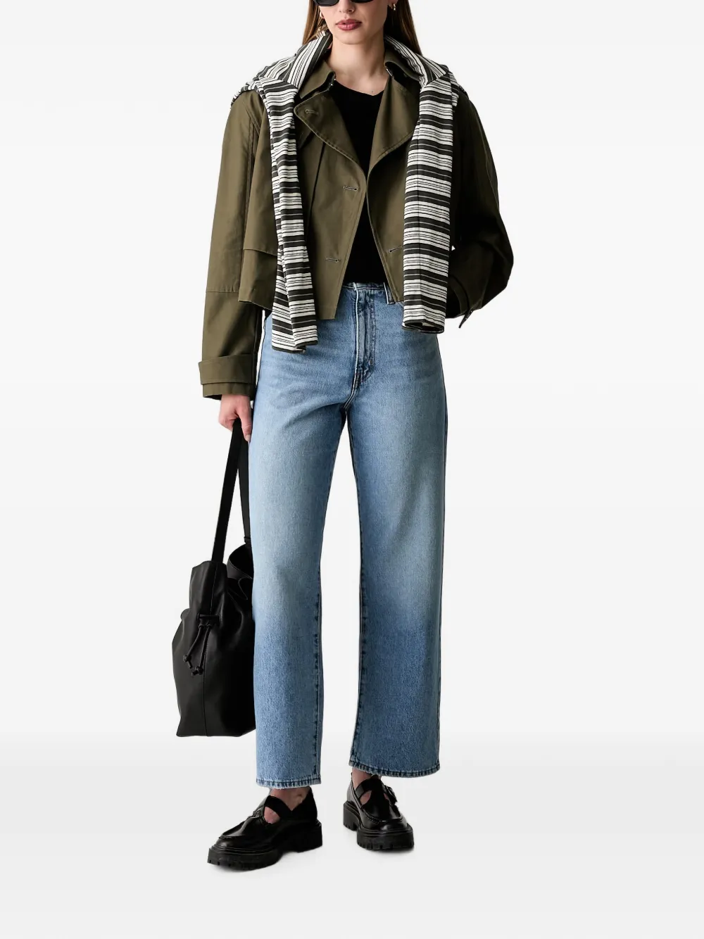 Levi's logo-patch straight-leg jeans Blauw