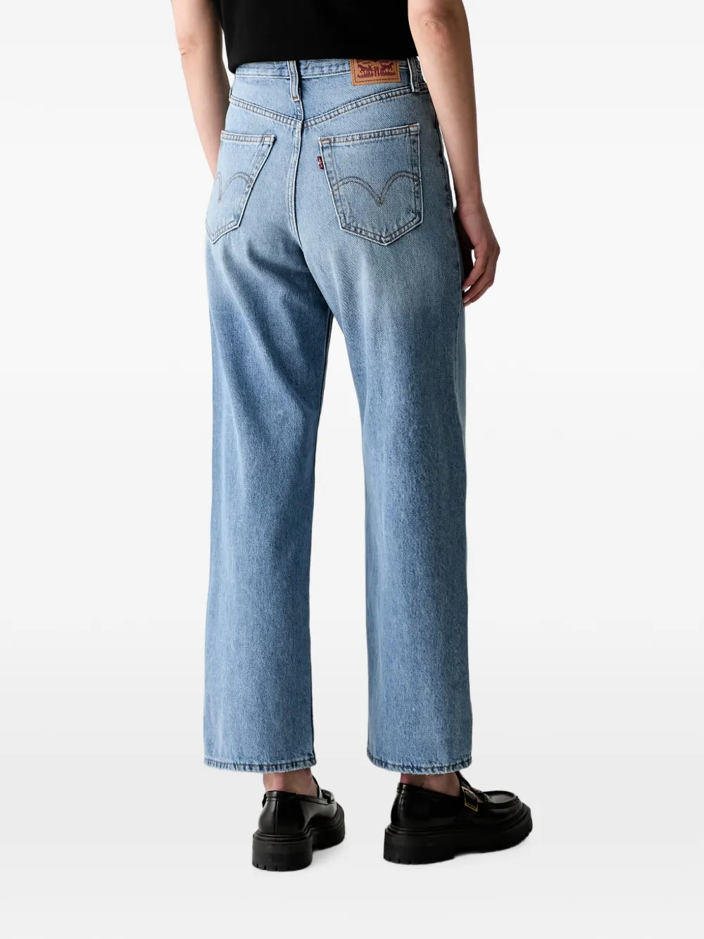 Levi's logo-patch straight-leg jeans Blauw