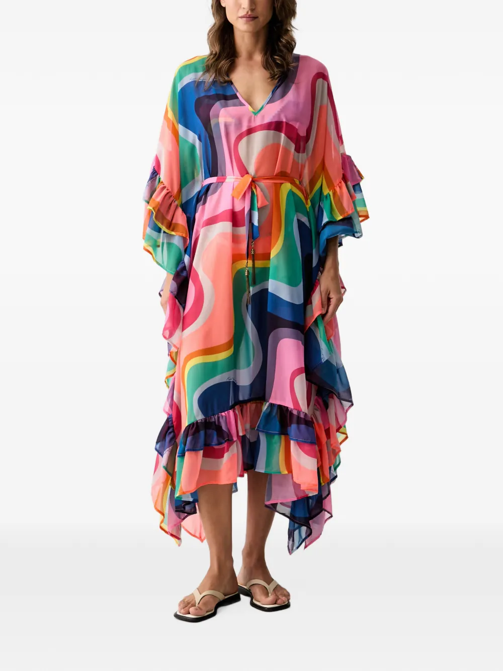 Kurt Geiger London Kaftan mit Rüschenbesatz - Rosa