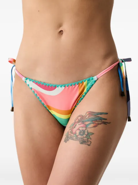 Kurt Geiger London wave-print side-tie bikini bottoms