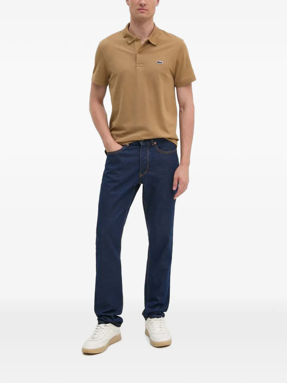 Lacoste Poloshirt met logopatch Beige