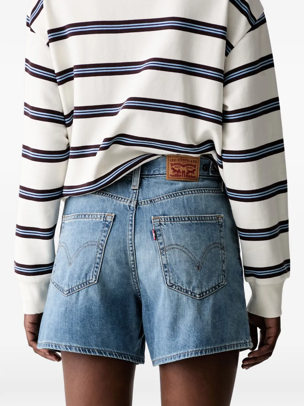 Levi's Cinch faded-effect denim shorts Blauw