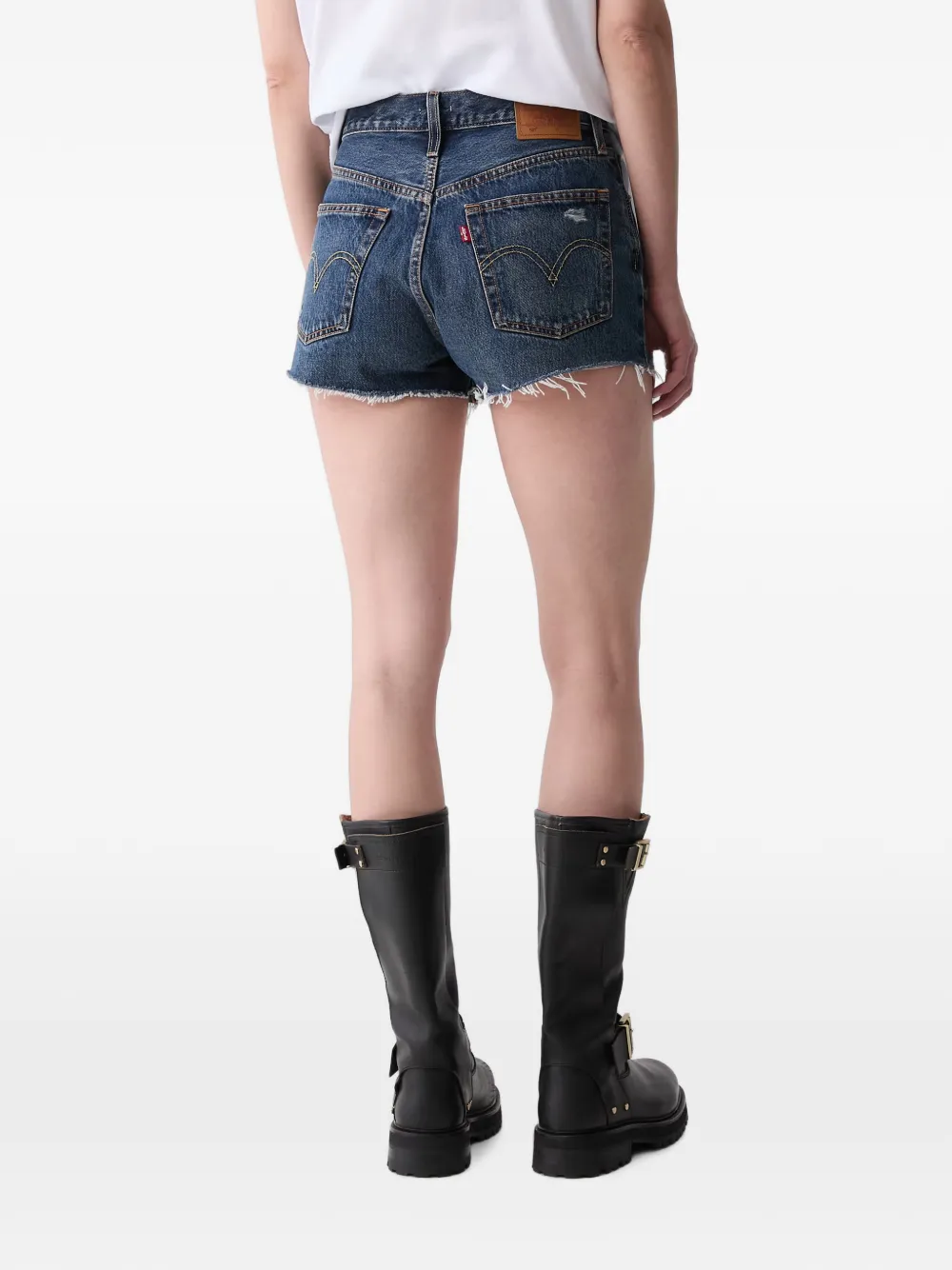 Levi's 501 distressed-effect denim shorts Blauw