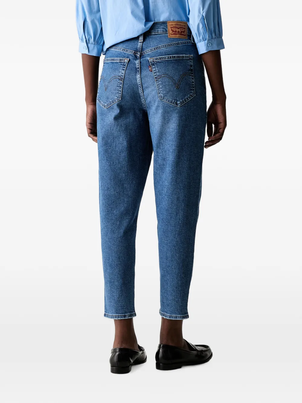 Levi's high-waisted cropped jeans Blauw