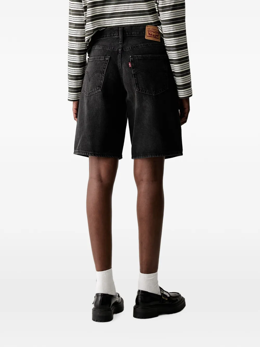 Levi's Middy faded-effect denim shorts Zwart
