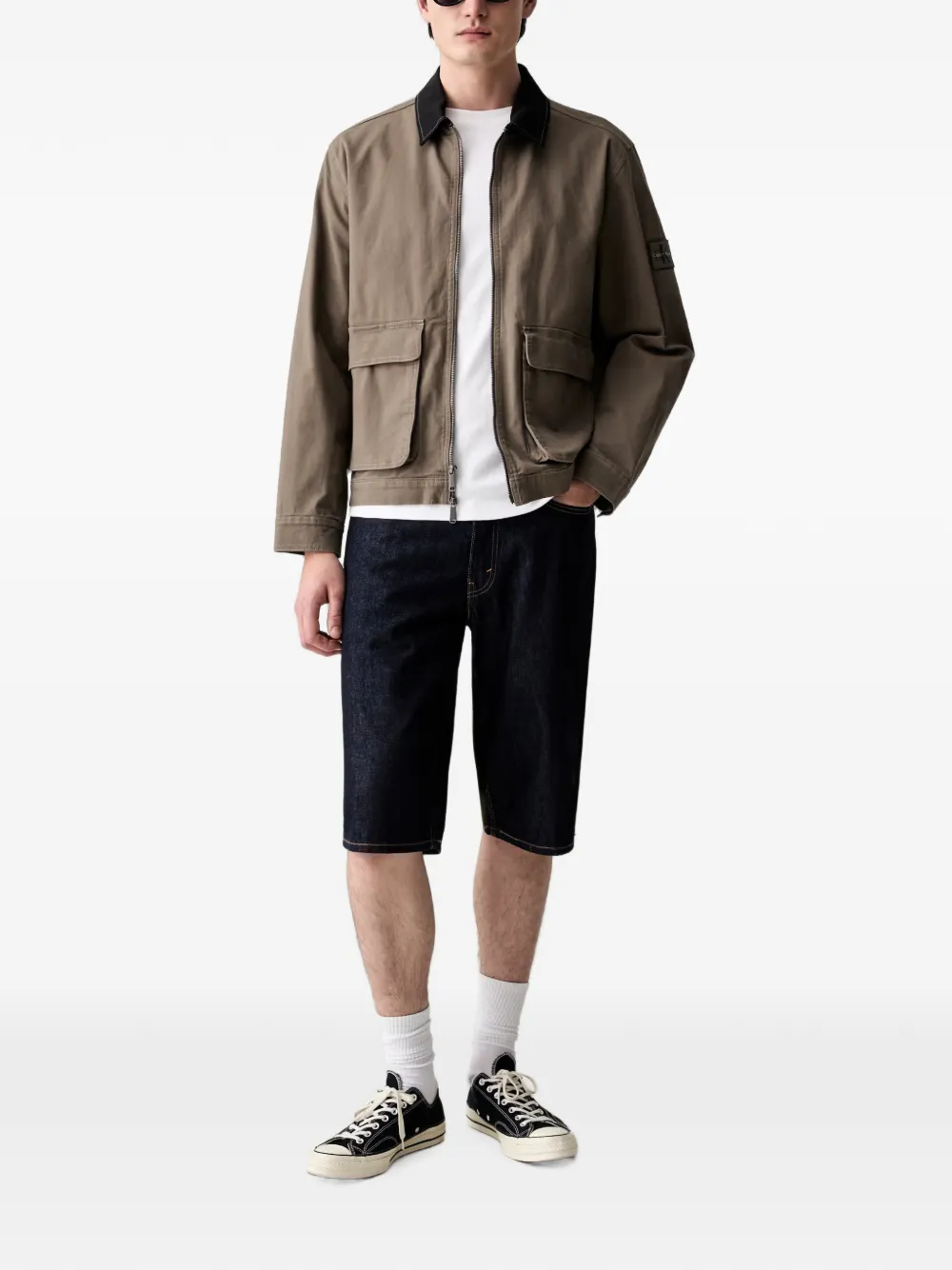Levi's 470 logo-patch denim shorts Blauw