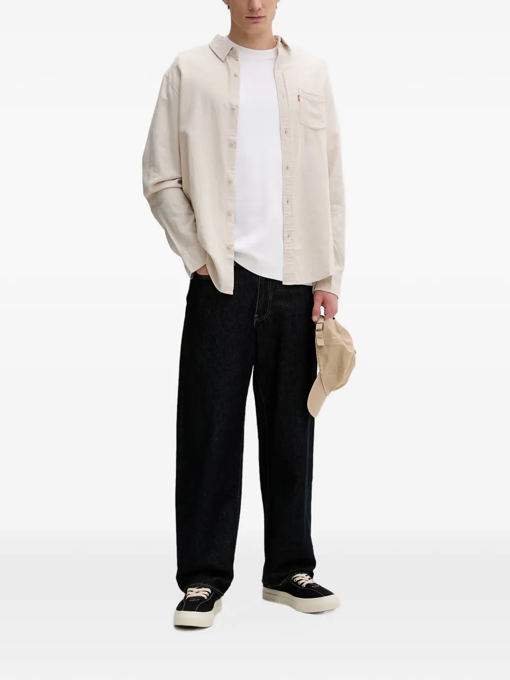 Levi's Sunset logo-tag pocket shirt Beige