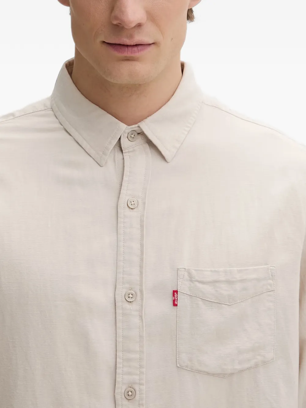 Levi's Sunset logo-tag pocket shirt Beige