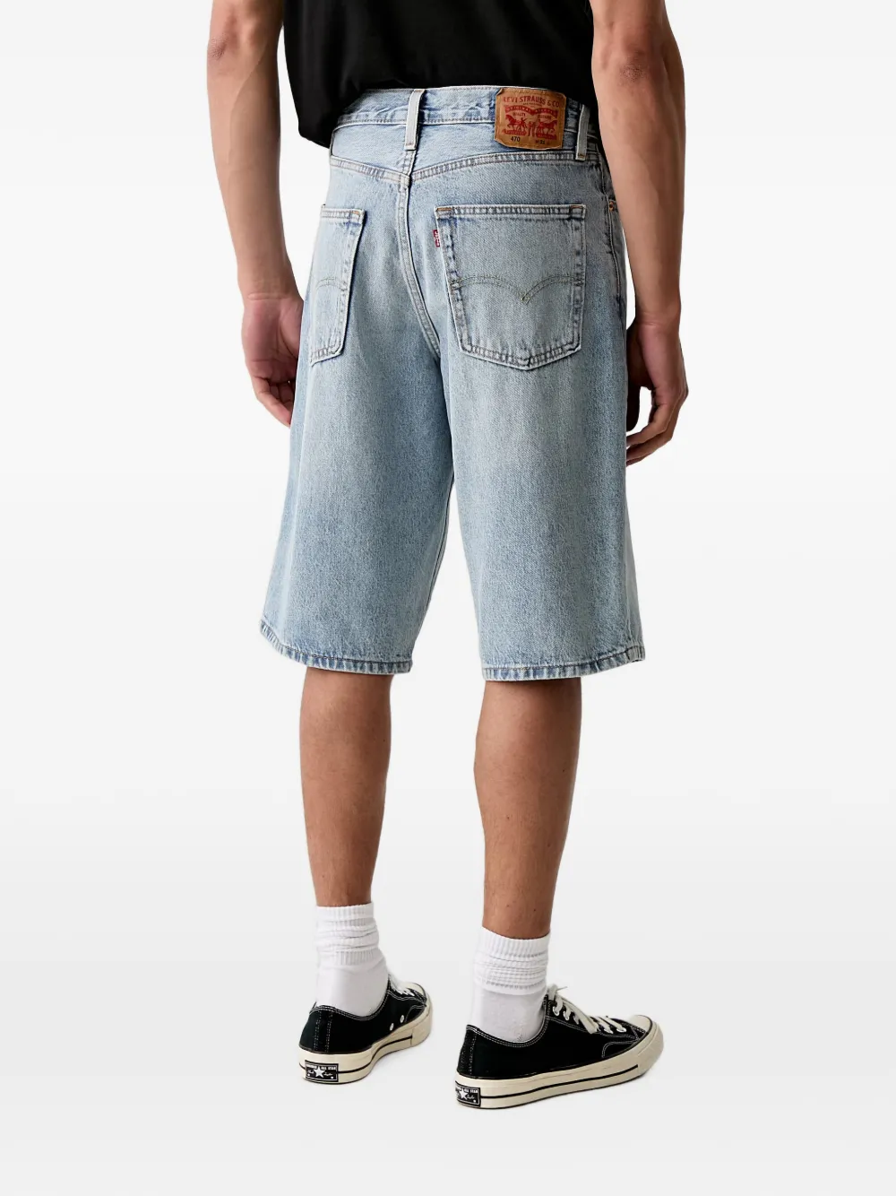 Levi's 470 logo-patch denim shorts Blauw
