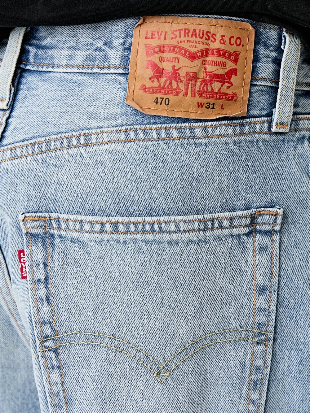Levi's 470 logo-patch denim shorts Blauw