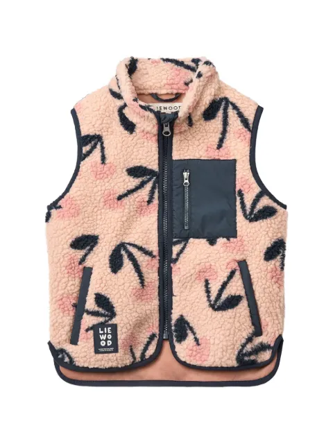 Liewood Vada cherry-print fleece gilet