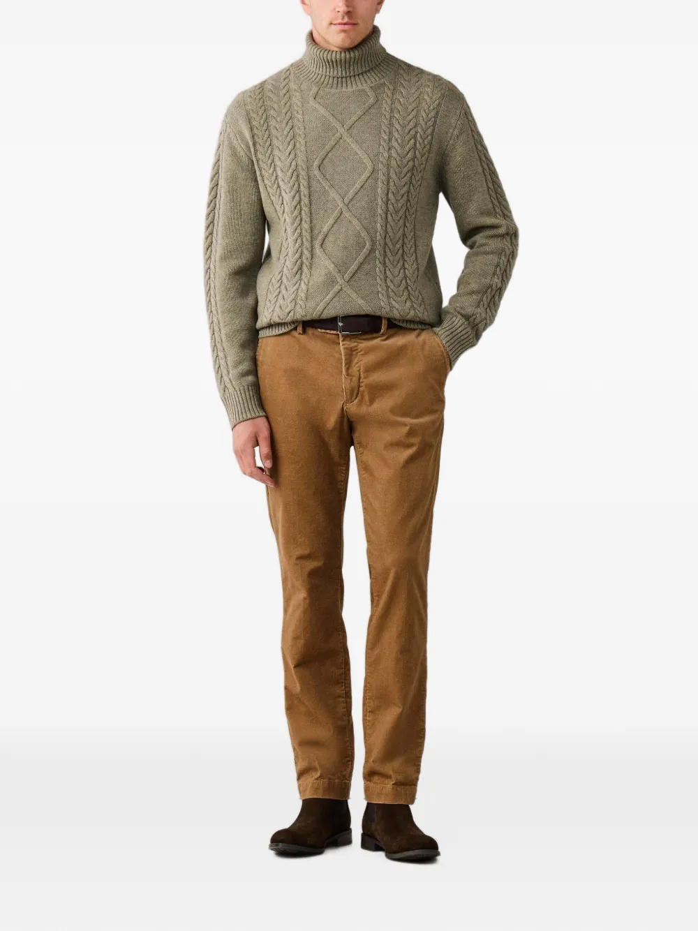 Hackett London Kensington ribfluwelen chino Beige