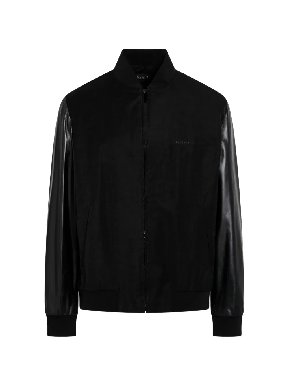 Gucci contrast-sleeve bomber jacket - Schwarz