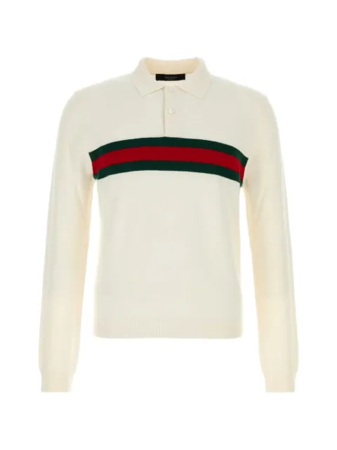 Gucci Web-stripe long-sleeve polo shirt