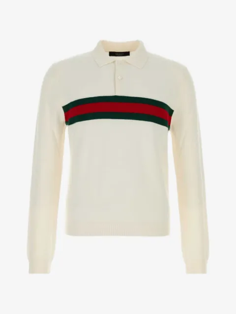 Gucci Web-stripe long-sleeve polo shirt