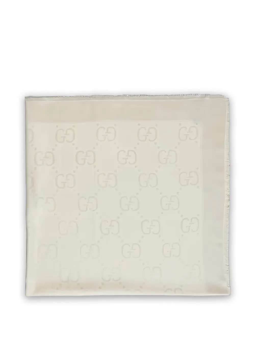 Gucci GG-pattern frayed shawl - Weiß
