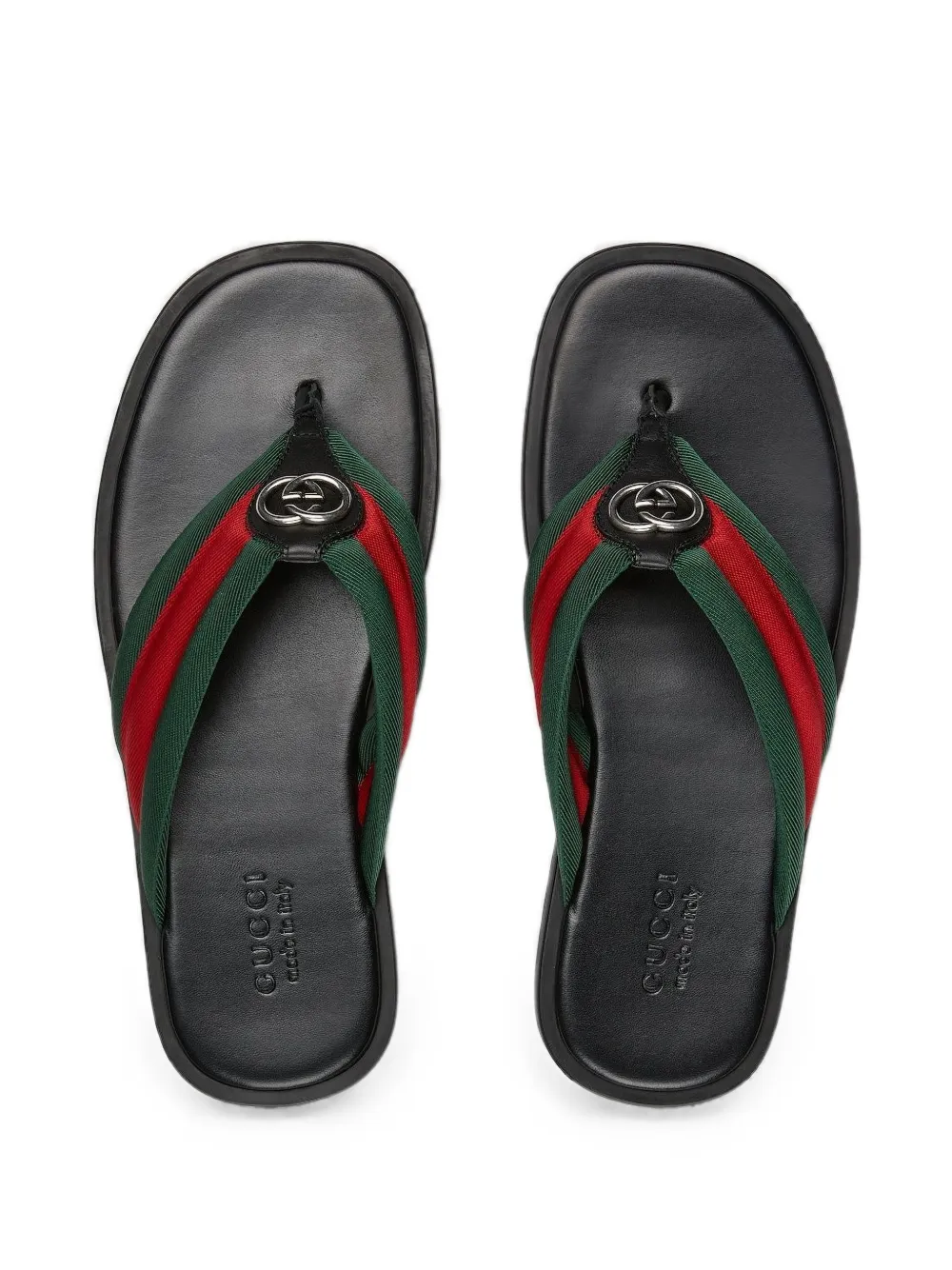 Gucci Web-stripe Interlocking G sandals Groen