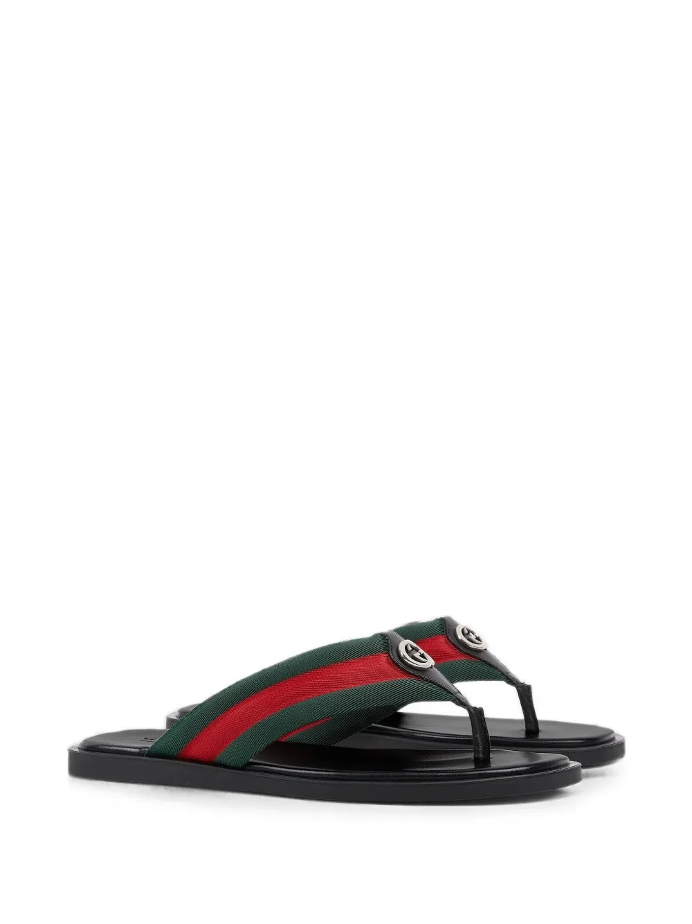 Gucci Web-stripe Interlocking G sandals Groen