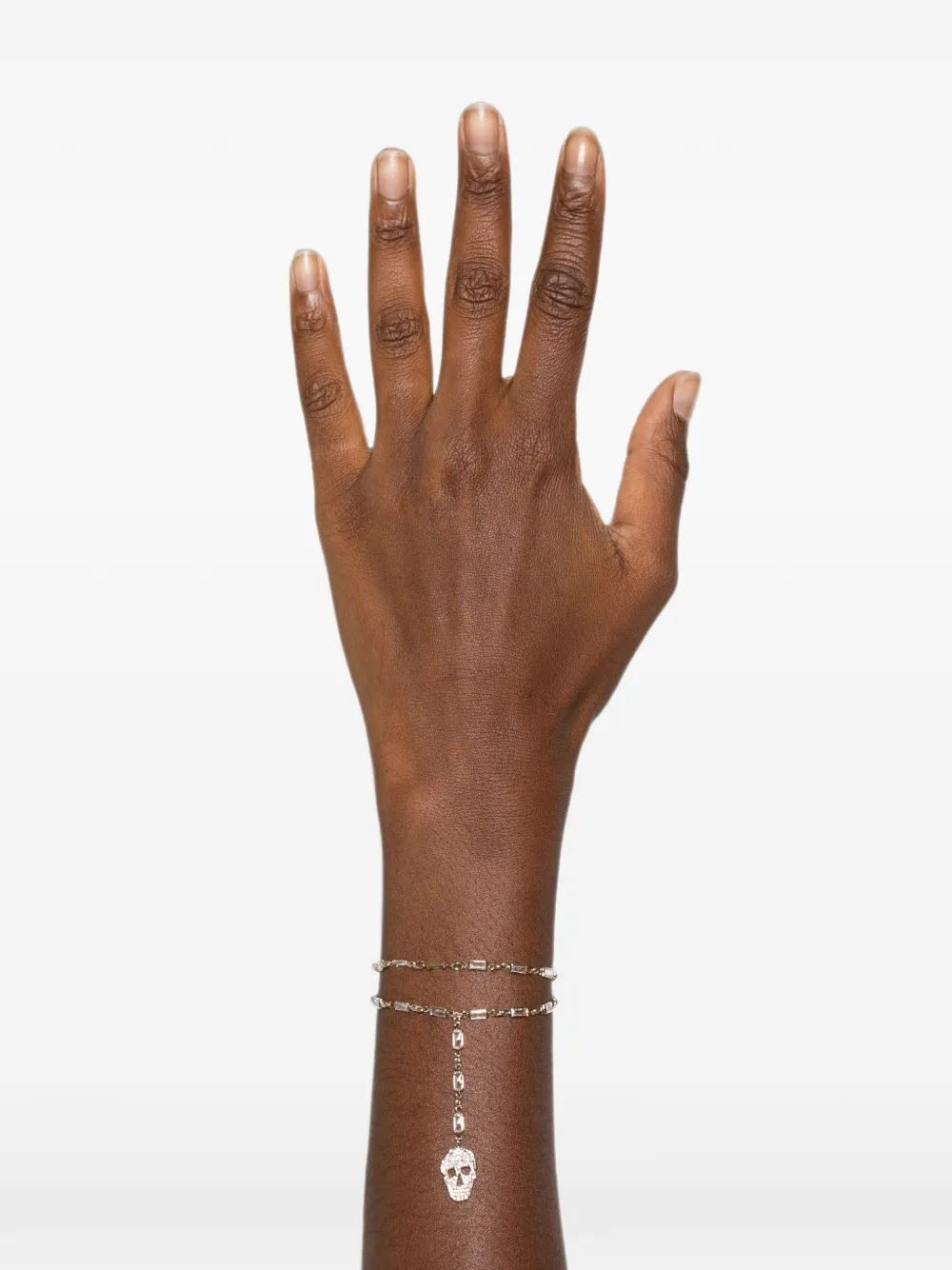 Alexander McQueen Pavé Skull Bracelet In Pale gold-finish | Gold