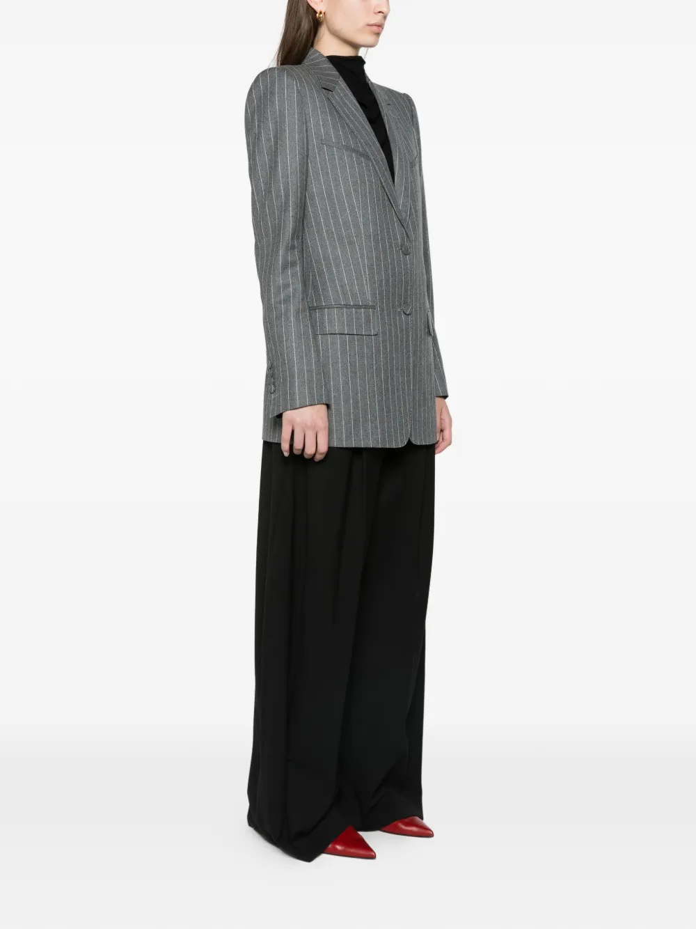 TOM FORD striped flannel western jacket Grijs