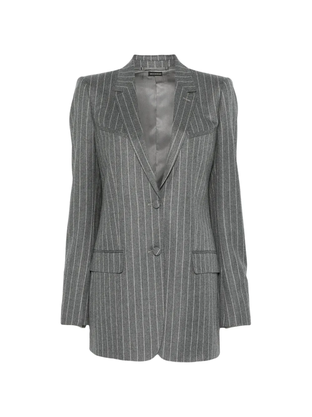 TOM FORD striped flannel western jacket - Grau