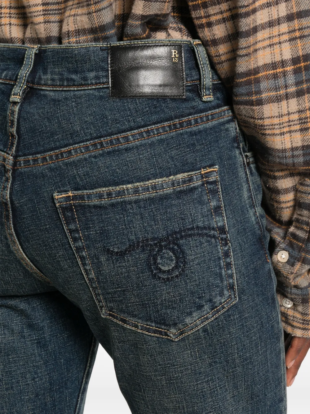 R13 Romeo slim-fit jeans Blauw
