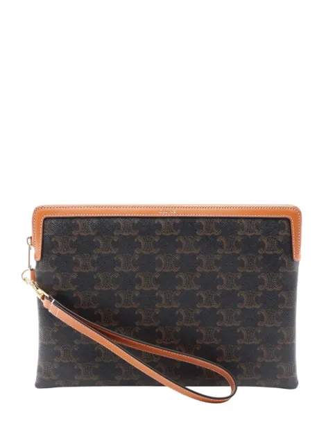 Celine Pre-Owned 2000-2026 Small Triompe Coated Canvas Pouch with Strap clutch bag
