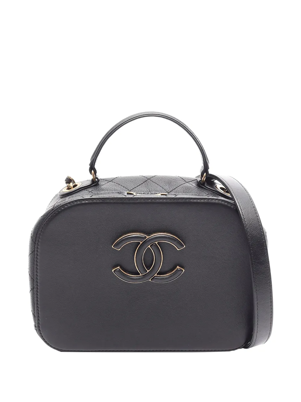 CHANEL Pre-Owned 2017-2018 CC Calfskin Vanity Case satchel - Black