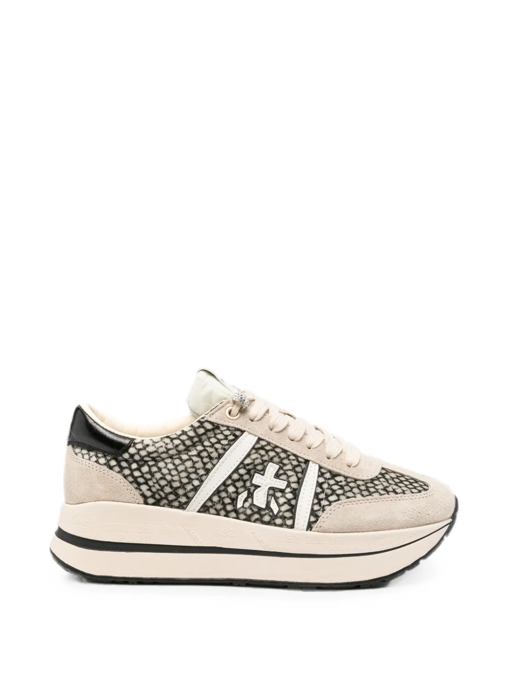 Premiata Bethcoin snakeskin-effect sneakers - Nude